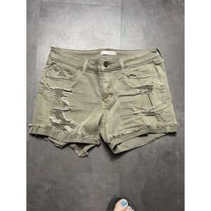 So Jean Shorts Womens 11/30 W High Rise Short Distressed Retro Light Green F-127